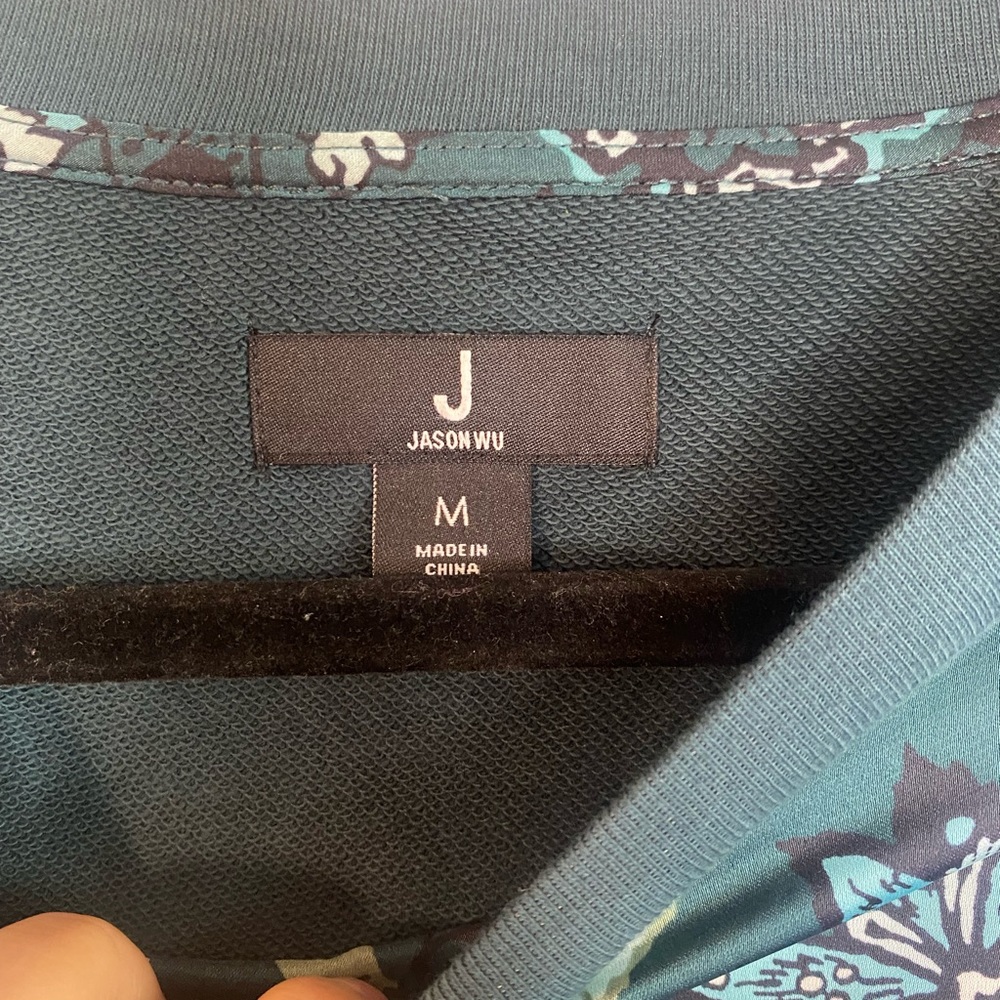 Jason Wu Mixed Media Sweater Evergreen Size Medium - image 2